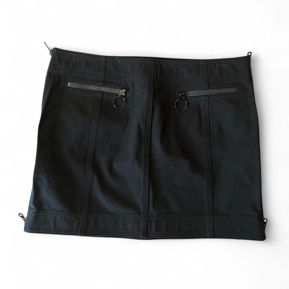 Black Dual Zippered Women's Mini Skirt
